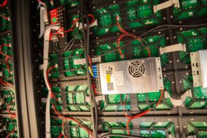 Electrical components of an LED sign.